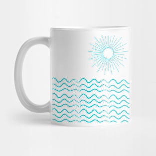 At the beach by lines White Mug